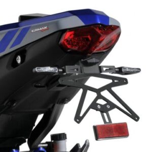 SUP14 support de plaque déporté alu noir avec support blinkers