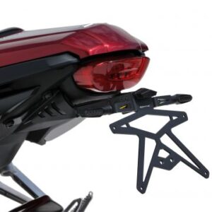 SUP12 Support de plaque déporté alu noir avec support de clignotants